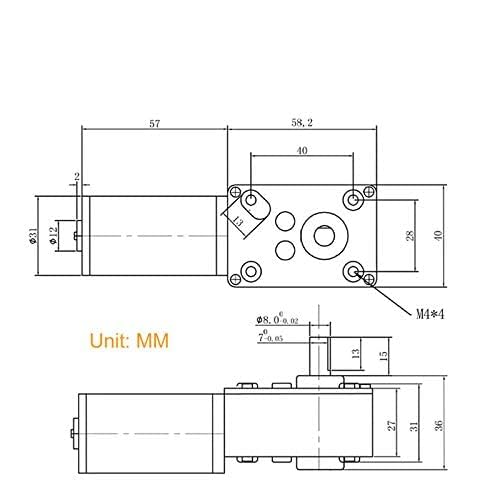 BRINGSMART 12V 16rpm DC Worm Gear Motor 70kg.cm High Torque Turbine Electric - Image 7