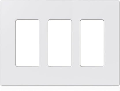 ELEGRP 3-Gang Screwless Decorative Wall Plates, Mid-Size Unbreakable by ELEGRP%7CELEGROUP