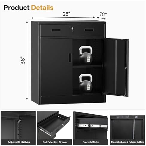 metal storage cabinet, garage storage cabinet with 1, close-up detail