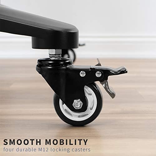 vivo premium aluminum mobile tv cart for 32 showing dimensions