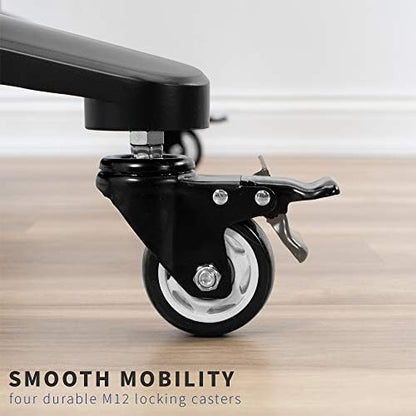 vivo premium aluminum mobile tv cart for 32 showing dimensions