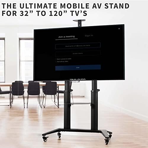 vivo premium aluminum mobile tv cart for 32, front angle view