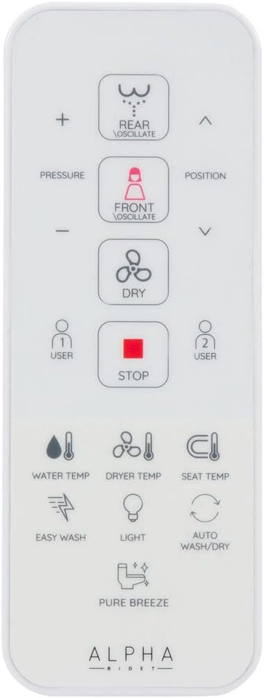 ALPHA BIDET UX Pearl Bidet Toilet Seat in Elongated White | Ultra Low Profile | - Image 7