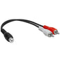 Cmple - 2 RCA Male to 1 RCA Female Stereo Audio Y-Cable, Plugs to Jack by Cmple