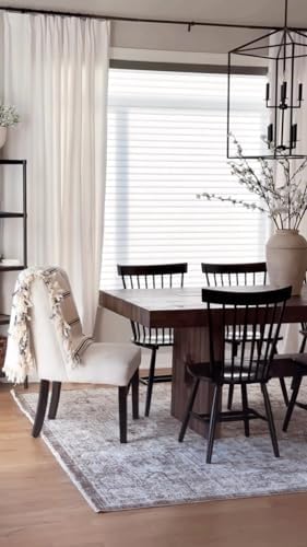 TWOPAGES White Linen Cotton Blend Pinch Pleated Curtain,52Wx96L | Linen Cotton Blend; Natural Texture; Pinch Pleats; Light Filtering; Window Treatment; Lined Drape for Living Room; 1 Panel