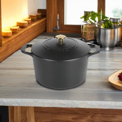 MARTHA STEWART Gatwick 7-Quart Enamel Cast Iron Dutch Oven Pot - Image 5