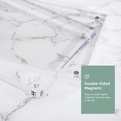 Syntrific 5x7 Acrylic Photo Frame 5Pack Premium Acrylic Photo Frame Magnetic Picture Frames Clear | Clear Lucite Frames, Stand on Desk, Horizontal and Vertical, Frameless, Floating Effect Photo Display
