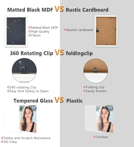 4x6 Double Hinged Picture Frame with Real Glass, PS06-GYX6 | Vertical display for 3x5 photos with mat or 4x6 without mat.Folding College Frame, for tabletop decor, gift for memories