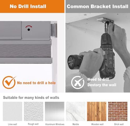 Persilux No Drill Blackout Cellular Shades for Windows,Grey,34.5" w x 64" h | Top Down Bottom Up Honeycomb No Tools Cordless Blinds,Easy to Install Cellular Blinds for Indoor Windows