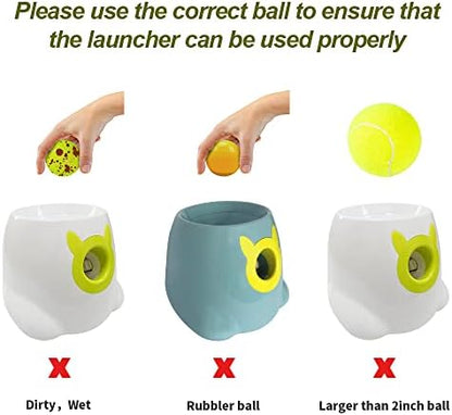automatic dog ball launcher tennis ball thrower machine on a desk or shelf