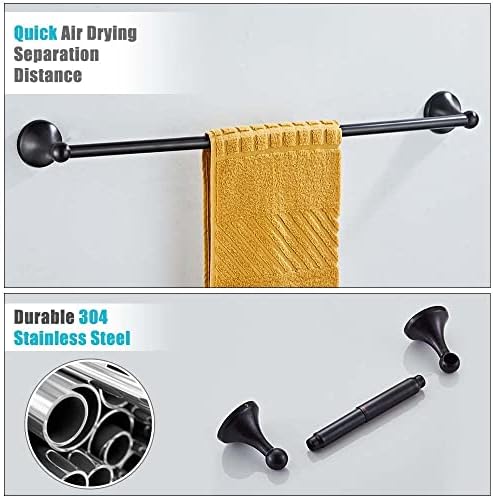 8 piece bathroom accessory set(adjustable towel bar, towel, package contents