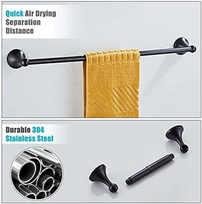 8 piece bathroom accessory set(adjustable towel bar, towel, package contents