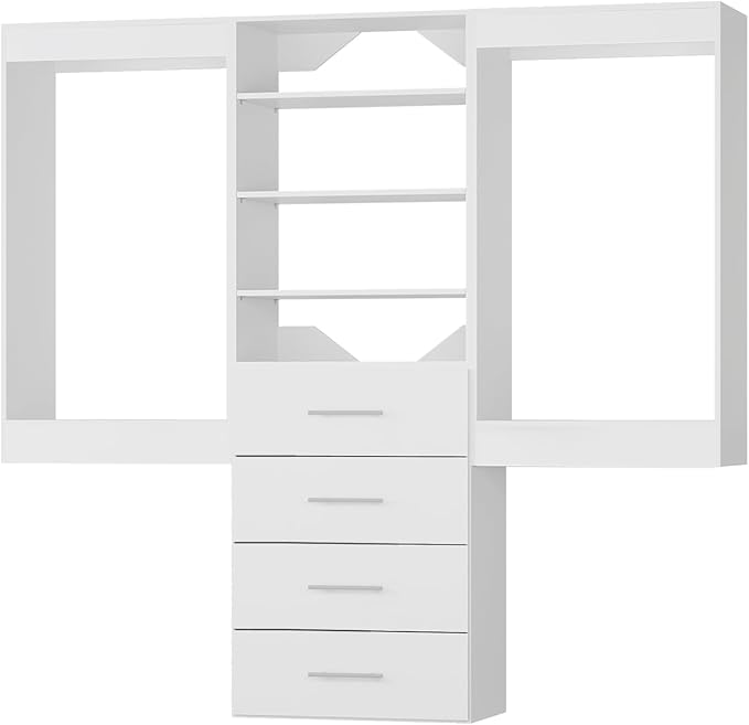 Modular Closet 90" Hanging & Drawers, Wooden Tower - Image 9