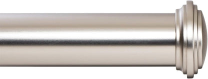 Ivilon Window Curtain Rod Decorative End Cap Design, 1 Inch Rod, 48 to 86 Inch. Satin Nickel
