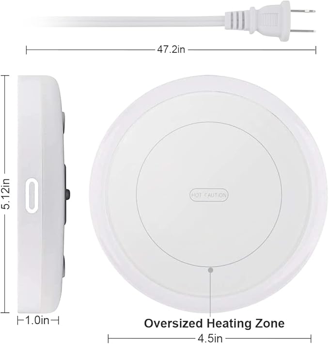 BESTINNKITS White Smart Coffee Auto On/Off Gravity-Induction Mug Office Desk Use - Image 3