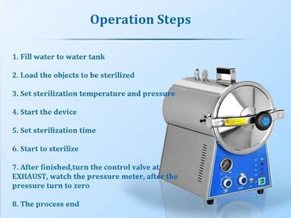 24L Automatic Portable Electric Heating Lab Autoclave Steam Sterilizer - Image 8