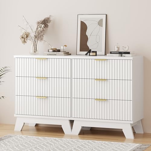 fluted dresser for bedroom with 3 drawers, 24" on a desk or shelf