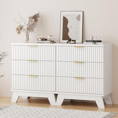 fluted dresser for bedroom with 3 drawers, 24" on a desk or shelf