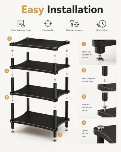 heavy duty 2-tier av media stand, 176 lb, front angle view