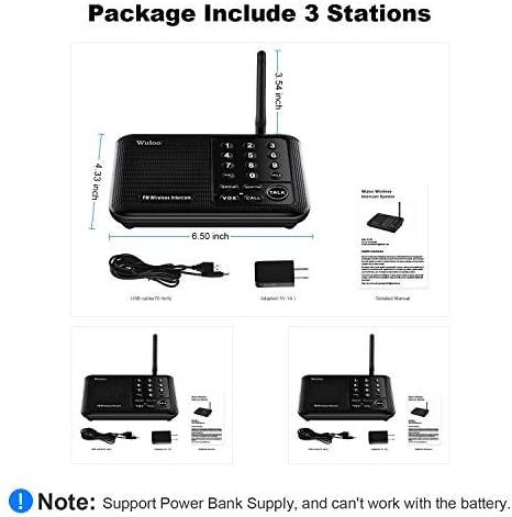 Wuloo Intercoms Wireless for Home 5280 Feet Range 10 Channel 3 Code, Wireless - Image 7