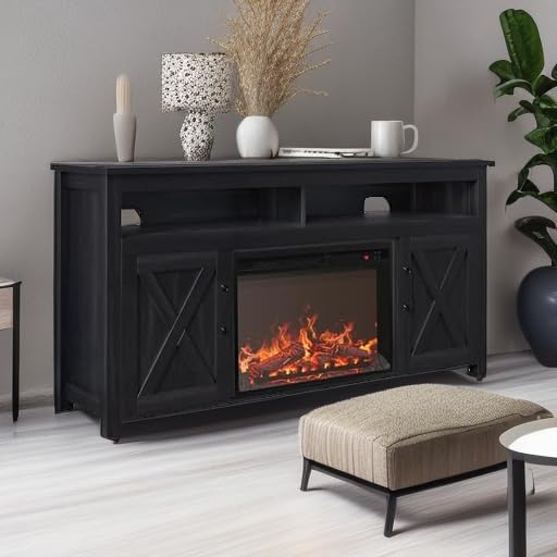 BELLEZE 58" Farmhouse Fireplace TV Stand - Image 5