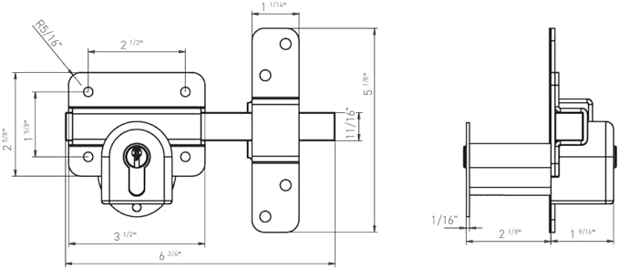 GateMate Long Throw Gate Lock, Euro Profile Keyed Both Sides Gate Lock - Image 5