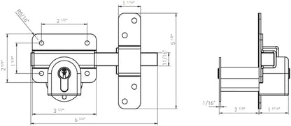 GateMate Long Throw Gate Lock, Euro Profile Keyed Both Sides Gate Lock - Image 5