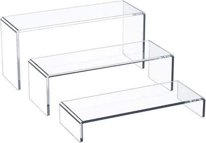 HIIMIEI Acrylic Display Riser, 3 Step 9" Large Acrylic Risers, Tiered Display by HIIMIEI