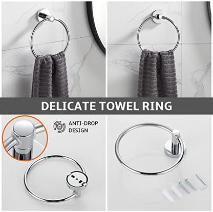 bgl bathroom accessory set chrome 4 pieces bathroom, close-up detail