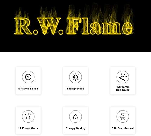 R.W.FLAME Electric Fireplace 50 inch Recessed and Wall Mounted, The Thinnest - Image 8