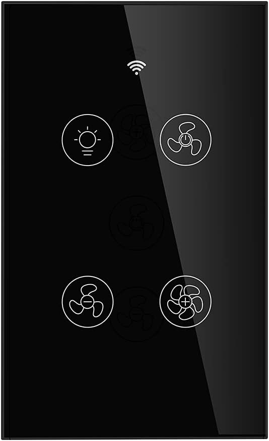 MOES WiFi Smart Ceiling Fan Light Wall Switch, Smart Life/Tuya APP Remote Timer by MOES