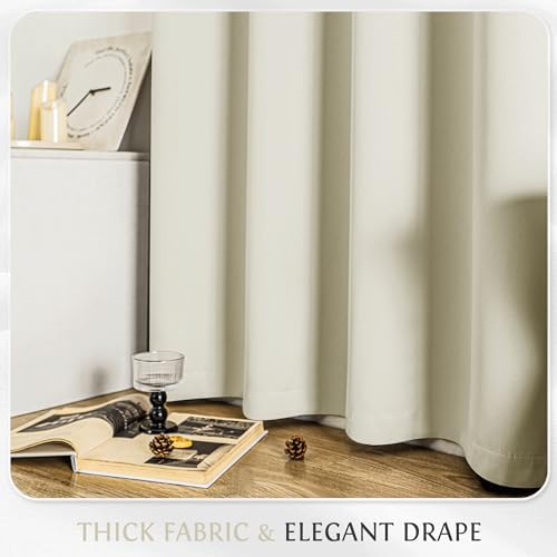 beauoop cream 100% blackout curtains for bedroom living, package contents