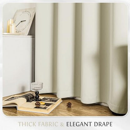 beauoop cream 100% blackout curtains for bedroom living, package contents