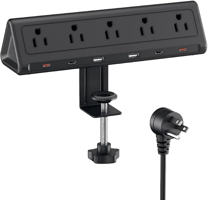 6.5 FT Desk Clamp Power Strip by anntane