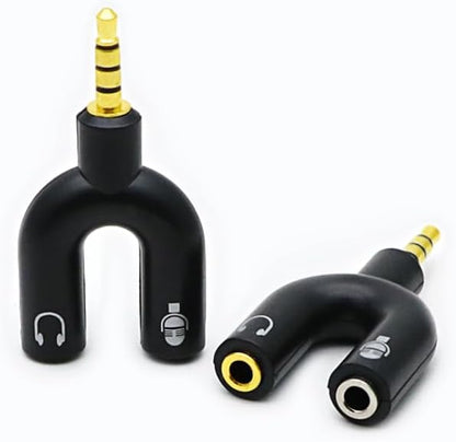 ZJKJHJY 2 Pack Headset Splitter Adapter, U Shape 3.5mm 4 Pole Male to 2 x 3 - Image 3