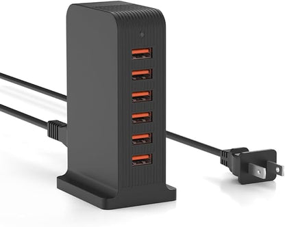 VPSUN USB Charger 6 Port 50W Multi USB Tower Charging Station by VPSUN