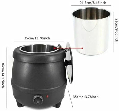 10L Commercial Electric Soup Kettle Pot Soup Maker Stainless Steel Insert Pot - Image 3