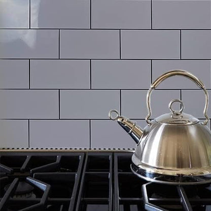 AULIGET 100-Piece Polished Grey Thick PVC Peel and Stick Backsplash - Image 5