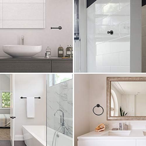 globe electric 51710 5-piece bathroom accessory set with showing dimensions