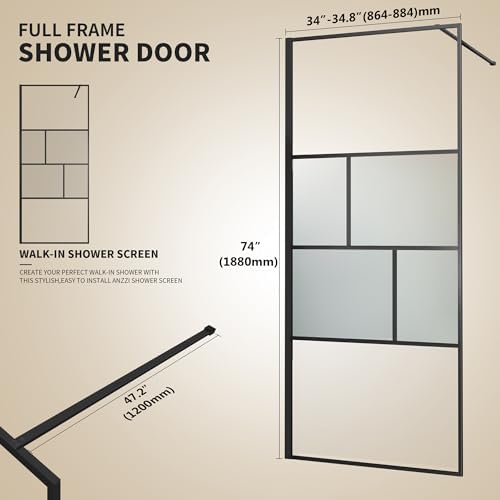bathroom shower door, modern grid shower door 34 on a desk or shelf