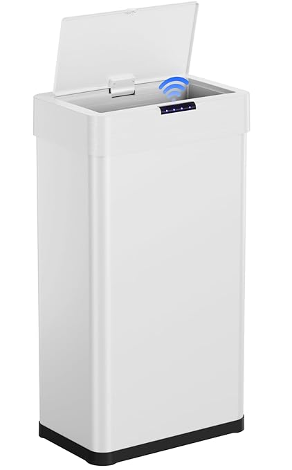 Arlopu Automatic Trash Can, Sensor Motion Stainless Steel Garbage Bin, by Arlopu