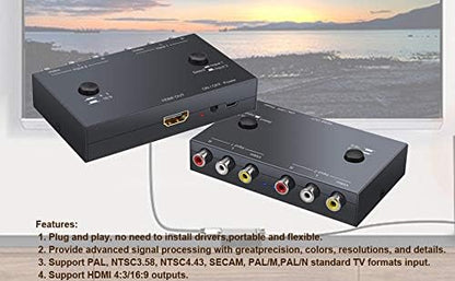 ZUZONG 2 RCA to HDMI, 1080P 2 Way RCA Composite CVBS AV Switch to HDMI Video - Image 9