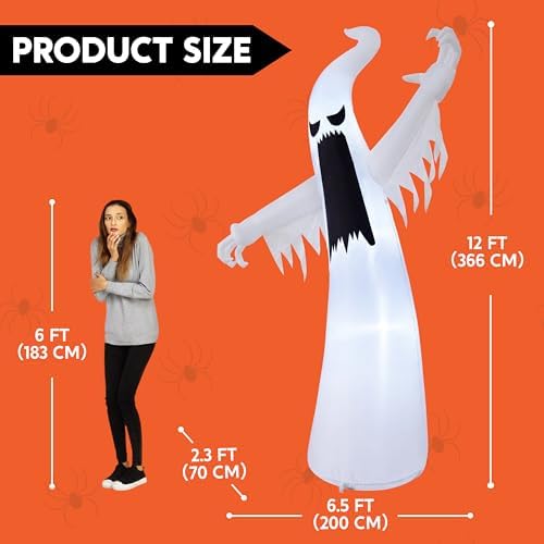Joiedomi 12 FT Halloween Inflatables Outdoor Decorations, Scary Ghost Hallowe...