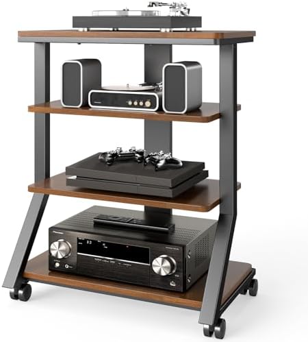 rfiver 4-tier av media stand with wheels, mobile, main product view