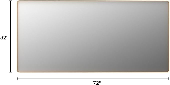 LOAAO 72”X32” Gold Bathroom Mirror, Rounded Rectangle Gold Frame Mirror - Image 9