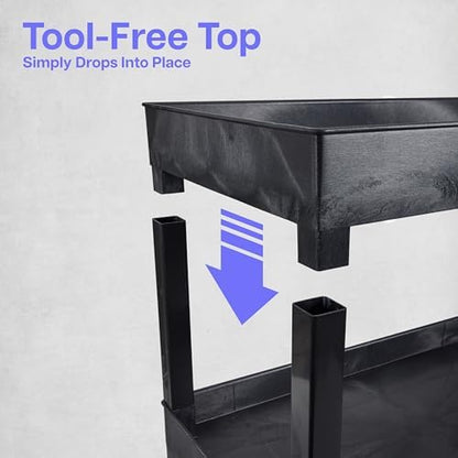 tubstr 3-tier rolling utility cart with wheels, 300 showing dimensions