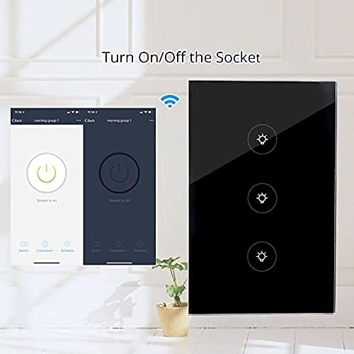 WiFi Smart Wall Touch Light Switch Glass Panel Wireless Remote Control by - Image 7