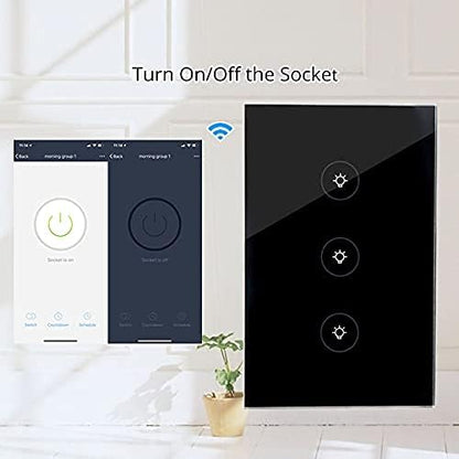 WiFi Smart Wall Touch Light Switch Glass Panel Wireless Remote Control by - Image 7