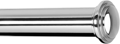 Ivilon Window Curtain Rod Decorative End Cap Design, 1 Inch Rod, 48 to 86 Inch. Chrome