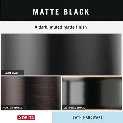 delta 4-piece matte black bathroom set towel rack, package contents